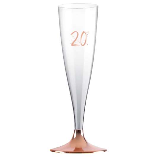 20-års Champagneglas Flergångs Roseguld