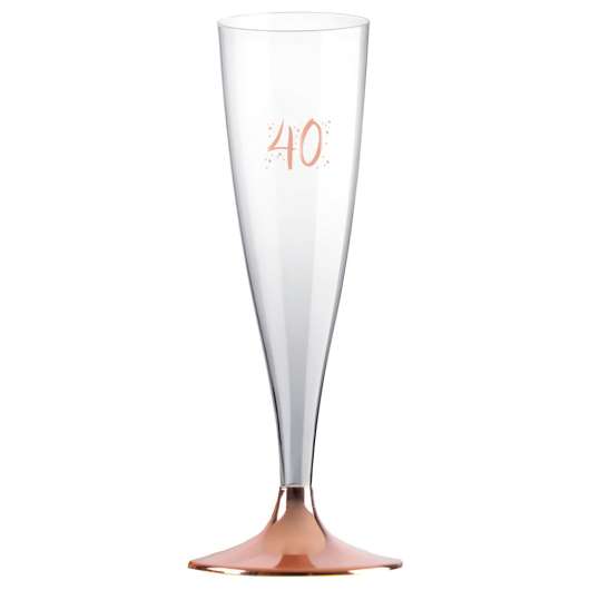 40-års Champagneglas Flergångs Roseguld
