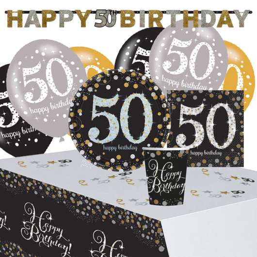 50-års Kalas Sparkling Celebration Kit 8 Pers