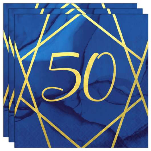 50 Års Servetter Marinblå