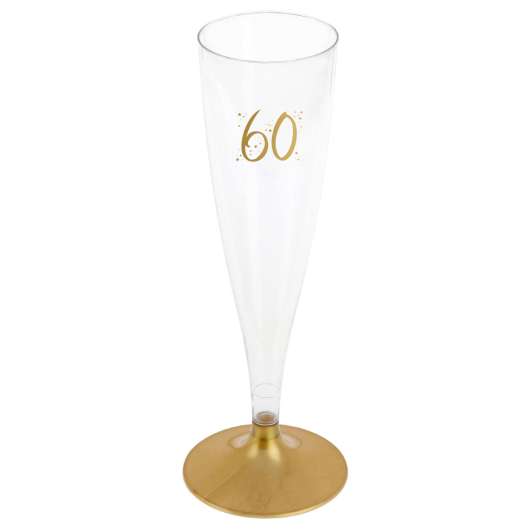 60-års Champagneglas Flergångs Guld