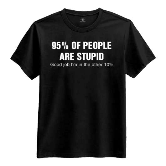 95% Of People Are Stupid T-shirt - Large