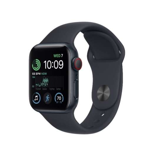 Apple Watch SE 44 mm GPS + Cellular Midnatt