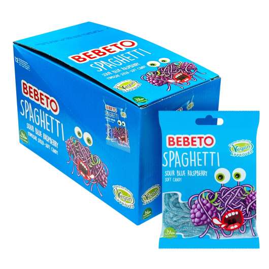 Bebeto Spaghetti Blue Raspberry - 12-pack