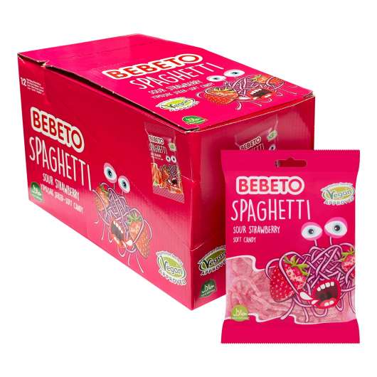 Bebeto Spaghetti Strawberry - 12-pack