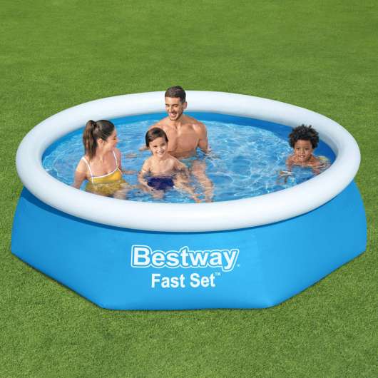Bestway Uppblåsbar Pool med Filter Fast Set
