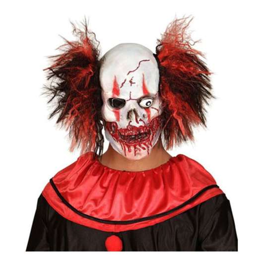 Blodig Clownmask med Hår - One size