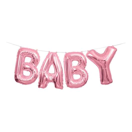 Bokstavsballonger Baby Rosa