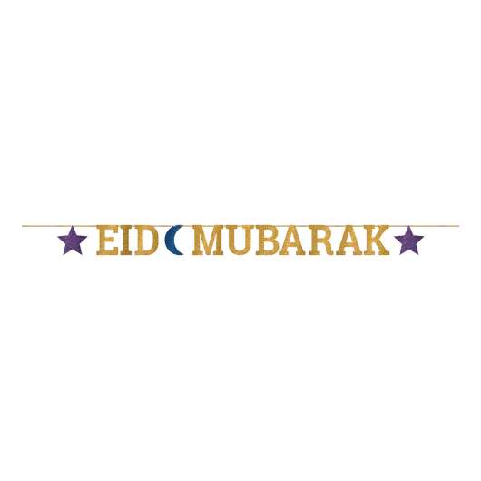 Bokstavsgirlang Eid Mubarak Guld Glitter