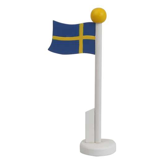 Bordsflagga Trä Svenska Flaggan - 14 cm
