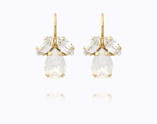 Caroline Svedbom - Petite Timo Clasp Earrings Gold White Opal + Crystal
