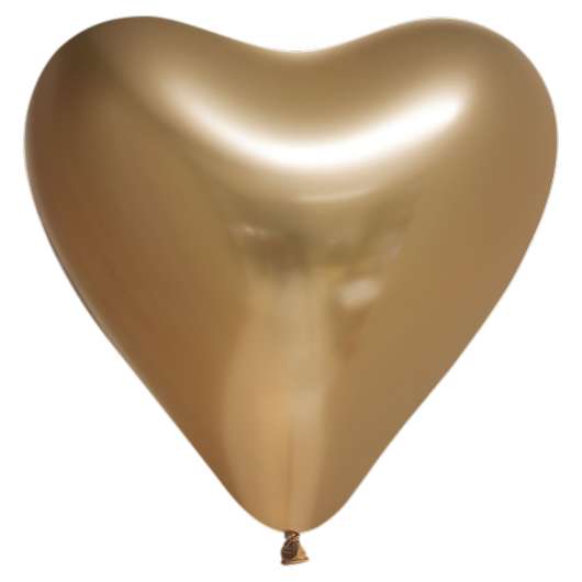 Chrome Mirror Hjärtballonger Guld