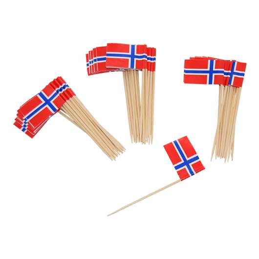 Cocktailflaggor Norge - 50-pack