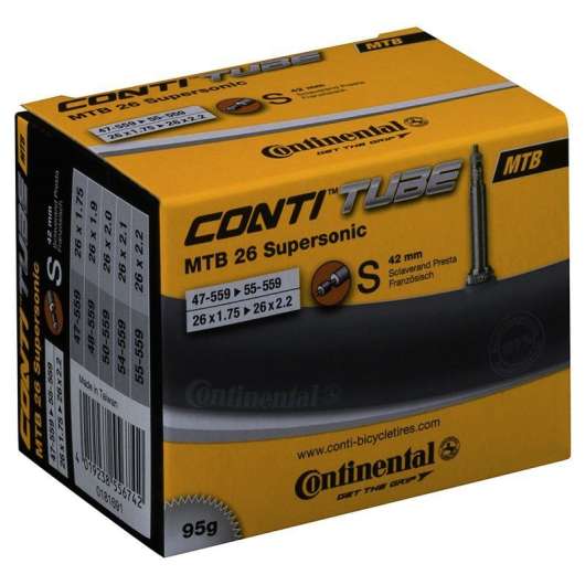 Continental Cykelslang MTB Tube Supersonic 47/55-559 Racerventil 42 mm