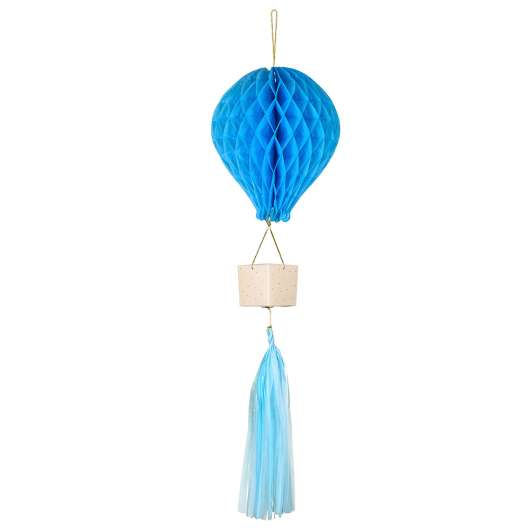 DIY Hängande Honeycomb Blå Luftballong