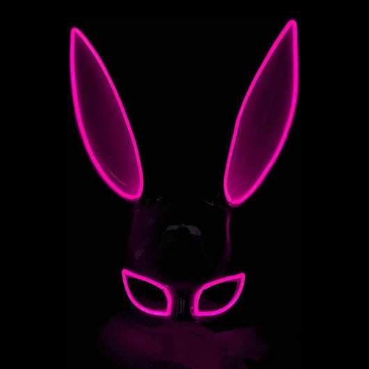 EL Wire Kanin LED Mask - Rosa