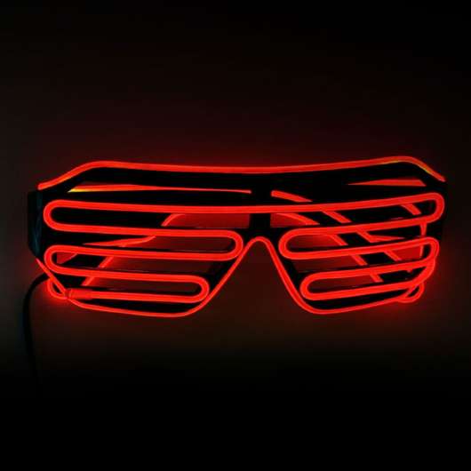 El Wire LED Glasögon Shutter - Röd