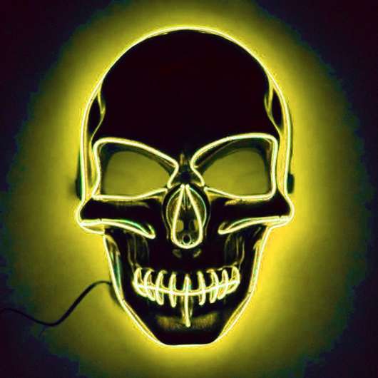 El Wire Skull LED Mask - Gul