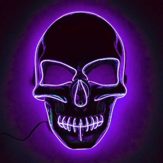 El Wire Skull LED Mask - Lila