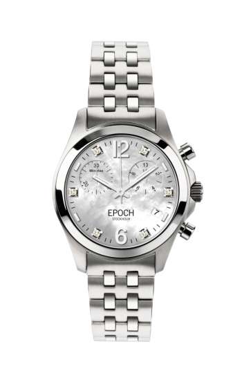 EPOCH First Lady Chronograph Mother of Pearl White