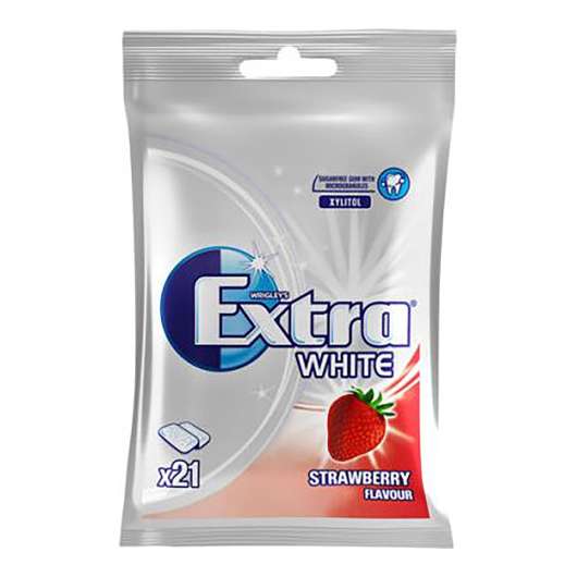 Extra White Strawberry Tuggummi - 29 gram