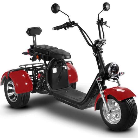 Fatscooter Trehjuling 2000W | Moped klass 1 - Röd