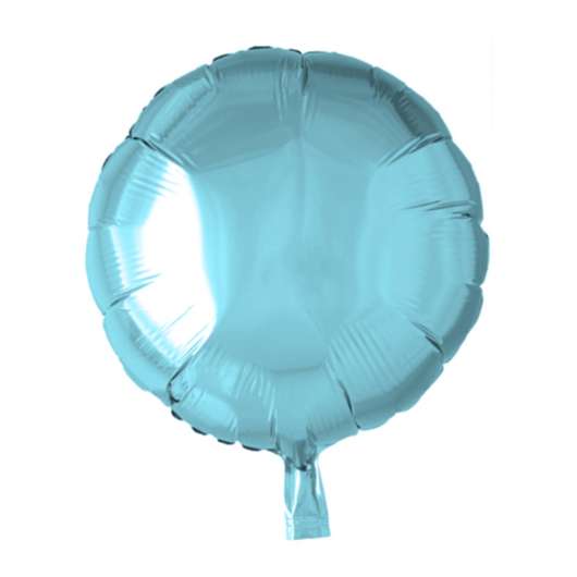 Folieballong, rund ljusblå 45 cm