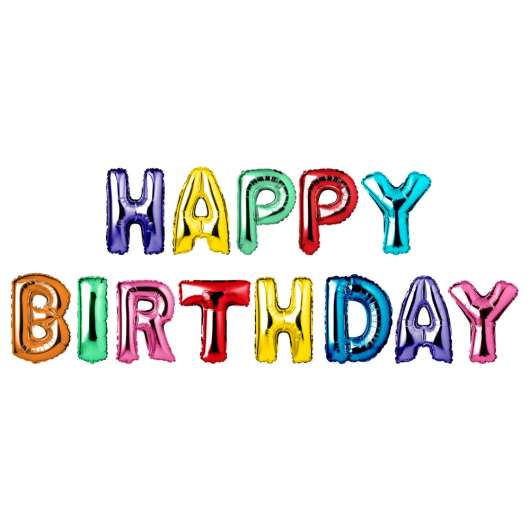 Folieballonger Happy Birthday Färg Mix