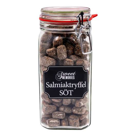 Glasburk med Godis Salmiaktryffel Söt - 1000 gram