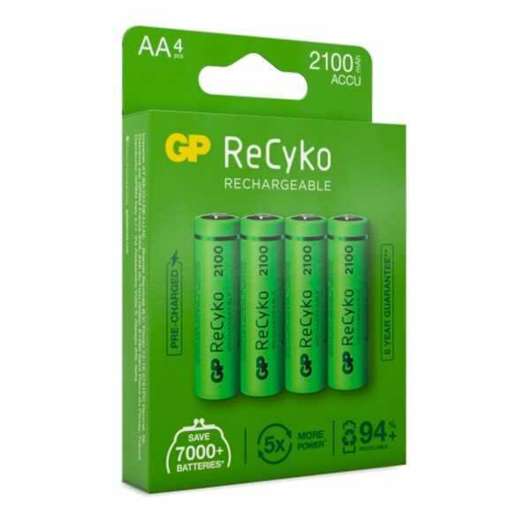 GP ReCyko Uppladdningsbara Batterier - 4-pack AA
