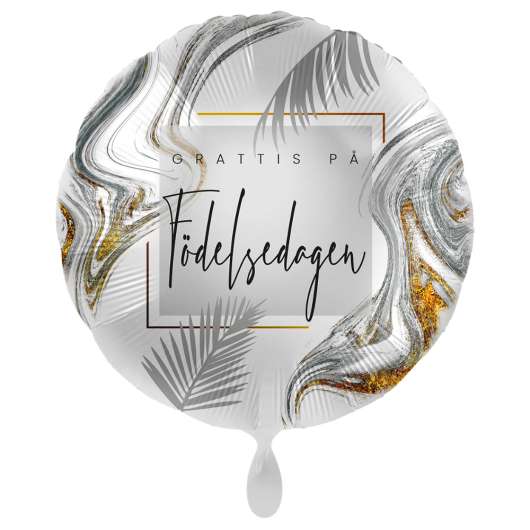 Grattis På Födelsedagen Ballong Modern Silver