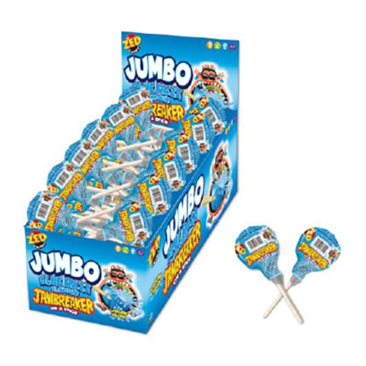 Jumbo Jawbreaker Blue Razz Godisklubba - 36-pack