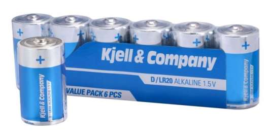 Kjell & Company D-batterier 6-pack