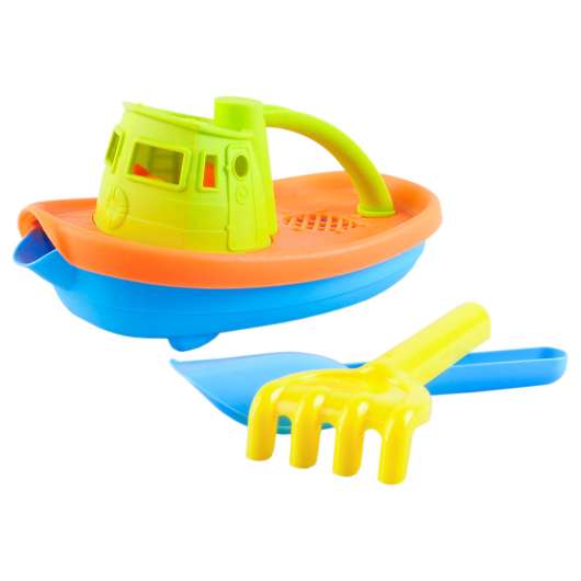 Leksaksbåt med Spade och Kratta