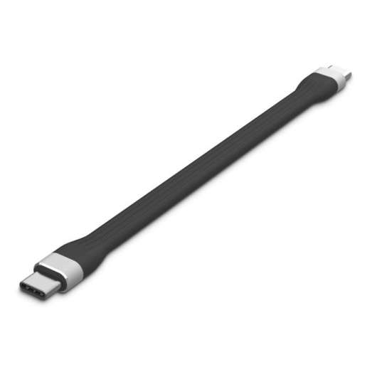 Linocell Flat USB-C-kabel 13 cm Svart