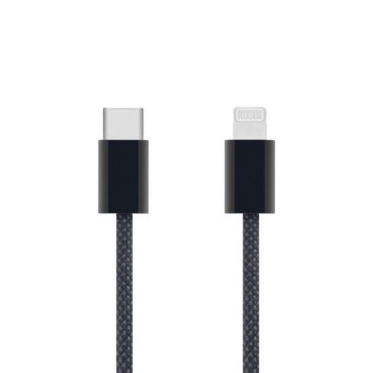 Linocell Flätad USB-C- till Lightning-kabel Svart 0