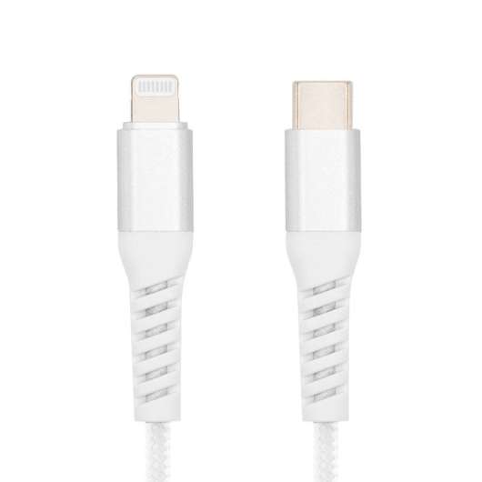 Linocell Premium Kevlar USB-C- till Lightning-kabel Vit 2 m