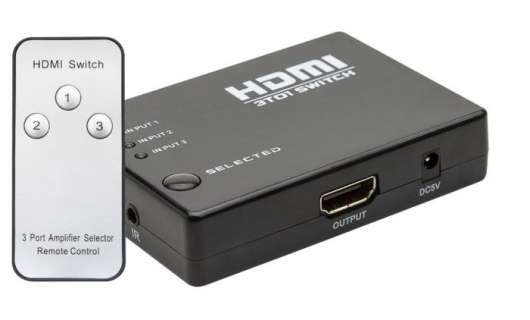Luxorparts HDMI-switch med fjärrkontroll 3-vägs