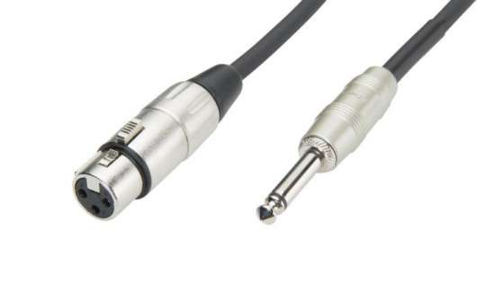 Luxorparts Mikrofonkabel XLR till 6,3 mm 1 m, Svart