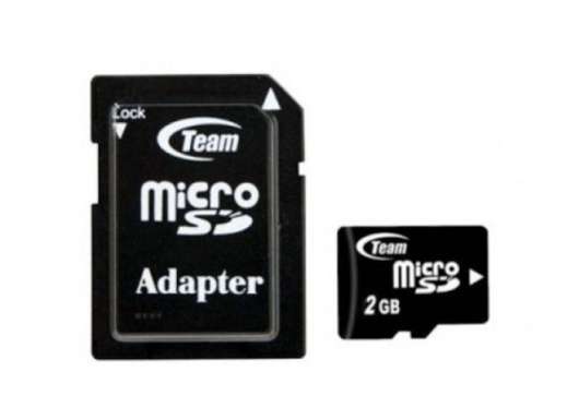 Micro-SD-kort 2 GB med SD-adapter