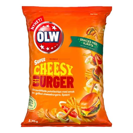 OLW Cheesy Burger Chips - 175 gram