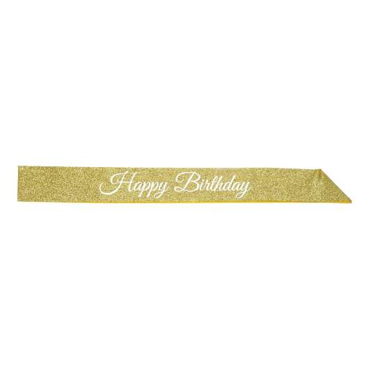 Ordensband Happy Birthday Guld Glitter