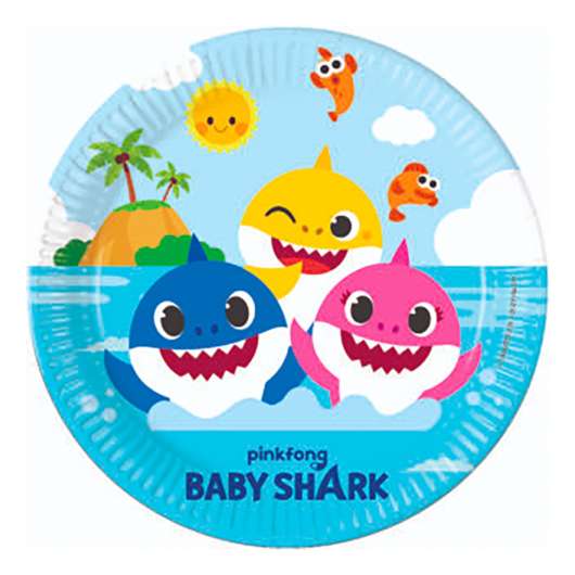 Papperstallrikar Baby Shark - 8-pack
