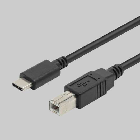 Plexgear USB-C-kabel till USB-B 2.0 1 m