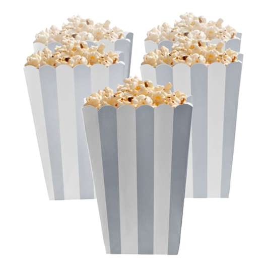 Popcornbägare Silver Randiga - 5-pack