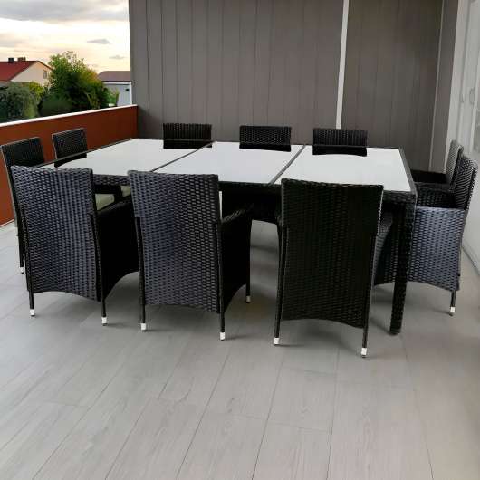 Premium utemöbler i aluminium | Bord & 4 stolar | Hamnviken