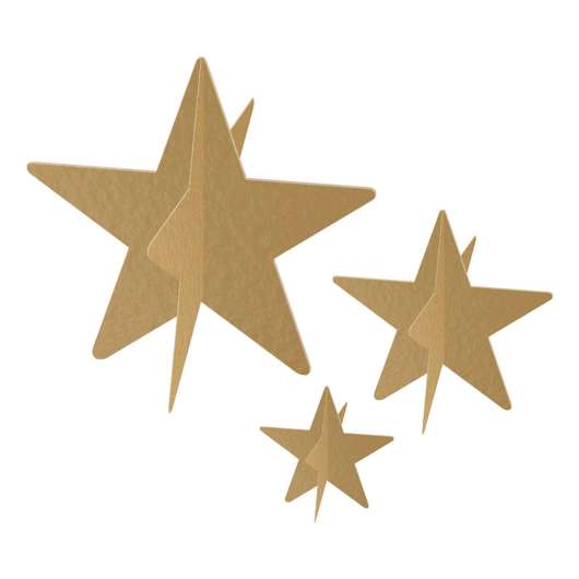 Stjärnor Guld Bordspjäser - 3-pack
