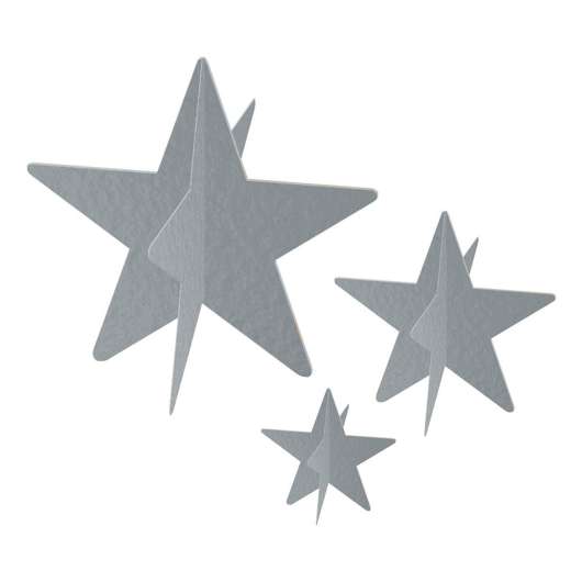 Stjärnor Silver Bordspjäser - 3-pack
