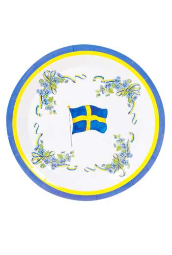 Svenska flaggan med krans