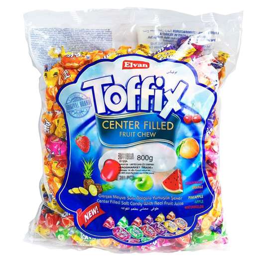 Toffix Center Filled Fruit Chew Fruktgodis 800 g